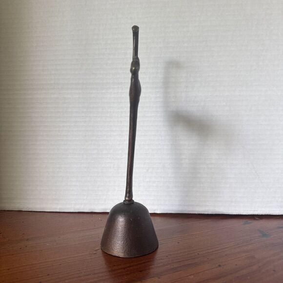 Tall Cat Metal Figurine 9.25” Tall On Metal Pedestal (NOT a bell) Modern Art - Picture 3 of 11